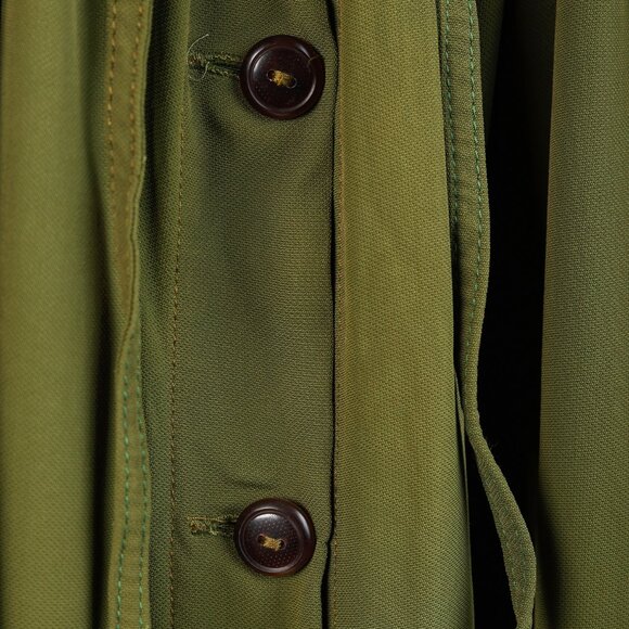 Jean Paul Gaultier Green Crepe Buttoned Sleeveless Keyhole Dress - Picture 7 of 8
